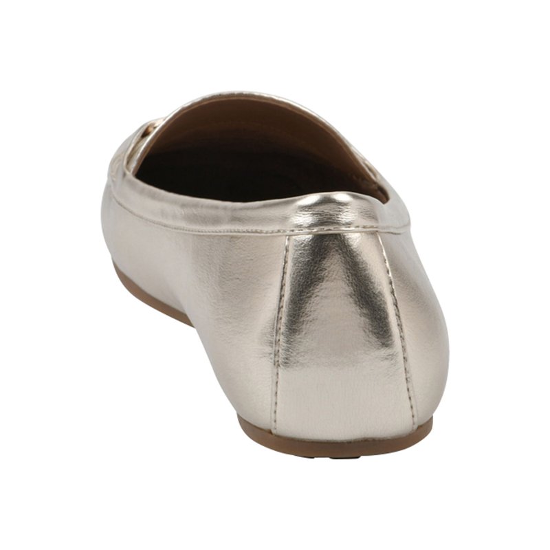 AEROSOLES Comfortable Women's Buckle Wide Loafer Shoe In Gold