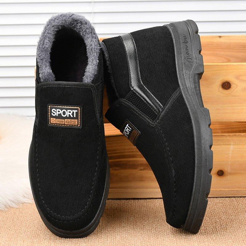 Akiihool Mens Snow Boots Mens Winter Snow Boots Shoes Anti-Slip Outdoor Sneakers (Black 8.5)