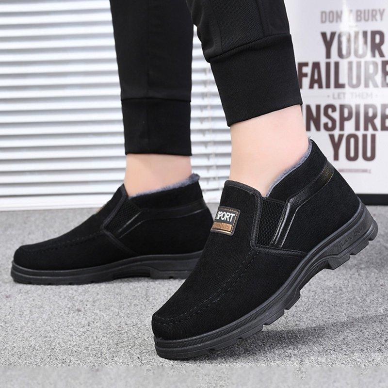 Akiihool Mens Snow Boots Mens Winter Snow Boots Shoes Anti-Slip Outdoor Sneakers (Black 8.5)