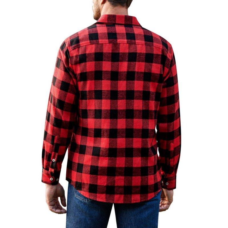 Alimens & Gentle Mens Long Sleeve Red Plaid Flannel Shirts Casual Button Down Regular Fit