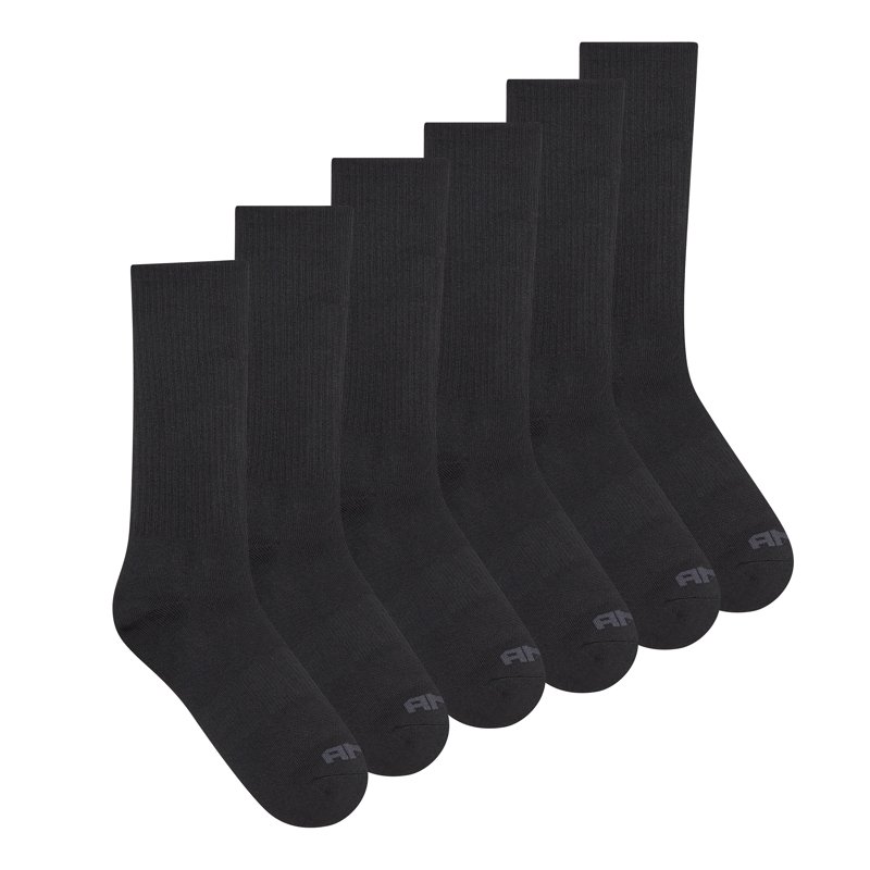 AND1 Men's Socks Performance Cushion Crew Socks Stocking Stuffers 6-Pack
