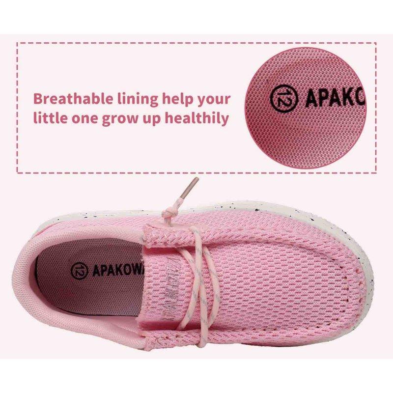 Apakowa Kids Boys Girls Slip-On Casual Loafers Walking Shoes Comfortable & Lightweight (Color : Pink Size : 9 Toddler)