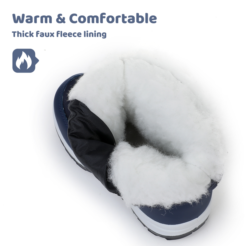 Apakowa Kids Boys Girls Snow Boots Waterproof Warm Winter Boots Slip Resistant (Toddler/Little Kid)