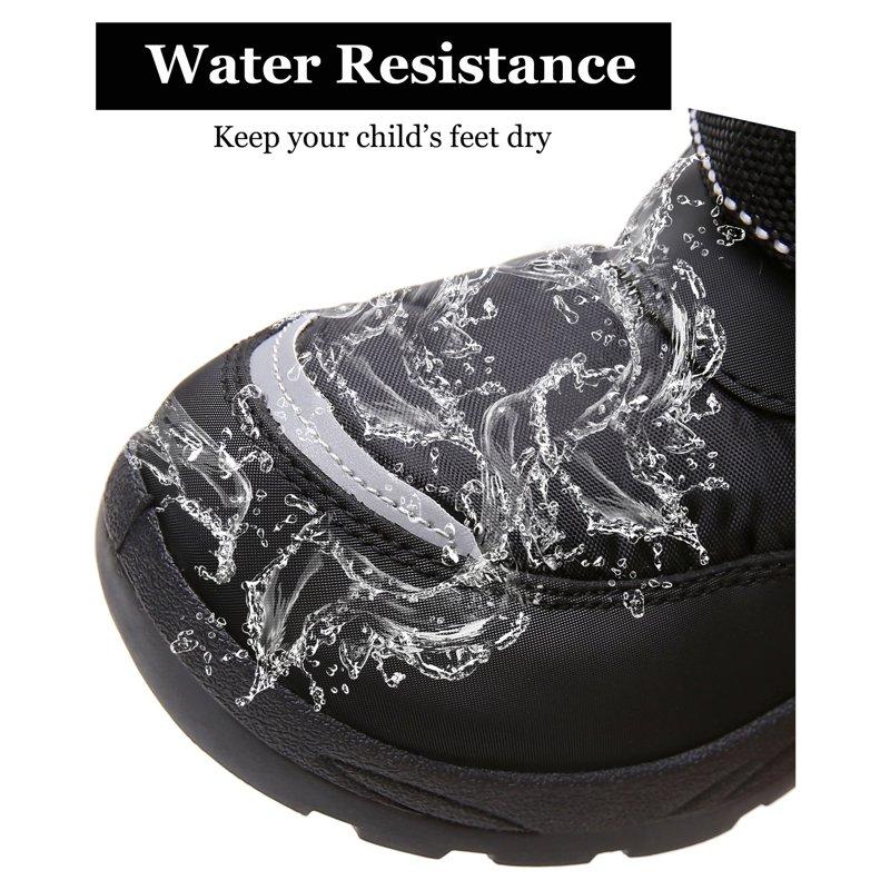Apakowa Kids Boys Snow Boots Winter Waterproof Slip Resistant Cold Weather Boots (Toddler/Little Kid/Big Kid)