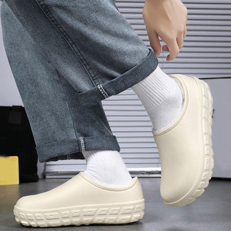 Armadillo Chef Shoes For Women Men Warm Winter Fuzzy Fleece Clogs Oil Resistant Waterproof Nurse Garden Sneakers