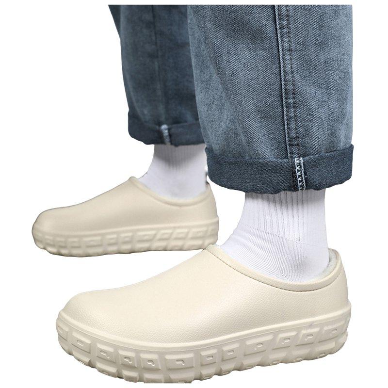 Armadillo Chef Shoes for Women Men Warm Winter Fuzzy Fleece Clogs Oil Resistant Waterproof Nurse Garden Sneakers