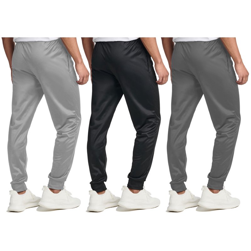ASUDESIRE 3 Pack Men's Athletic Pants Sweatpants Workout Jogger With Pockets For Running Jogging Hiking Upgraded Premium Fabric