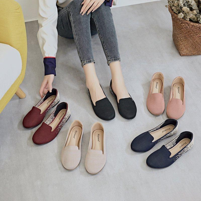 Ataiwee Women's Wide Width Flat Loafer Shoes Comfort Plus Size Fashion Round Toe Wide Dress Ballet Flat Shoes