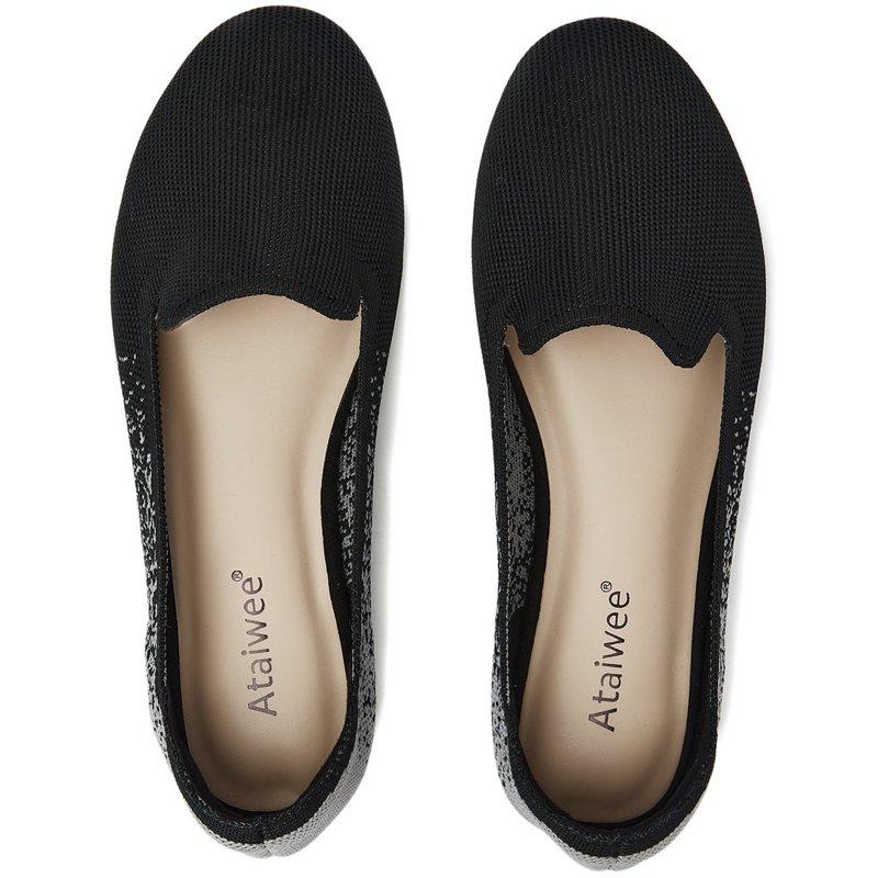 Ataiwee Women's Wide Width Flat Loafer Shoes Comfort Plus Size Fashion Round Toe Wide Dress Ballet Flat Shoes