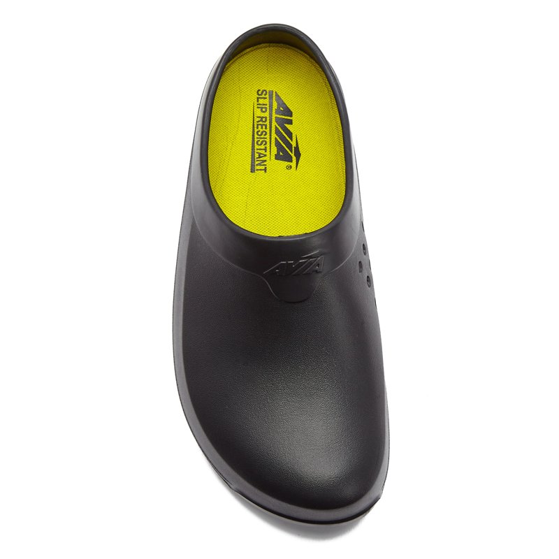 Avia Flame Slip Resistant Clogs For Men Slip On Work Shoes Black