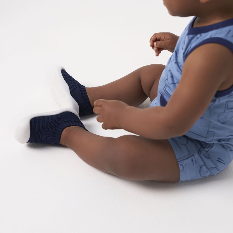 Baby Boys Navy Stretchy Knit Slip-On Sneaker