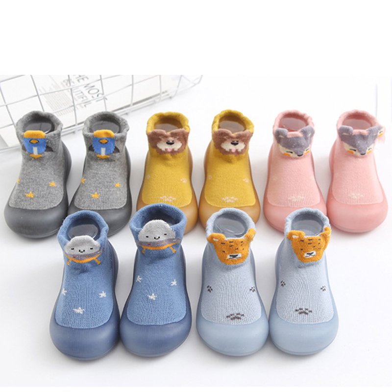 Baby Sock Shoes Walking Shoes Soft Rubber Sole Non Floor Cotton Socks Shoes Baby Boy Girl On Sneakers For Baby 12-18 Months