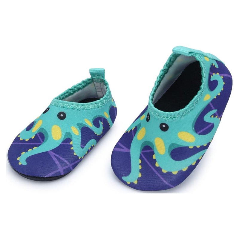 Barerun Baby Boys Girls Swim Water Shoes Barefoot Aqua Socks Non-Slip For Beach Pool Toddler Kids Green Octopu 6-12 Months