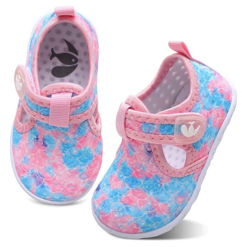 Barerun Baby Boys Girls Water Sport Shoes Barefoot Kids Aqua Socks Quick-Dry Beach Swim Pool Shoes Pink Scale Infant