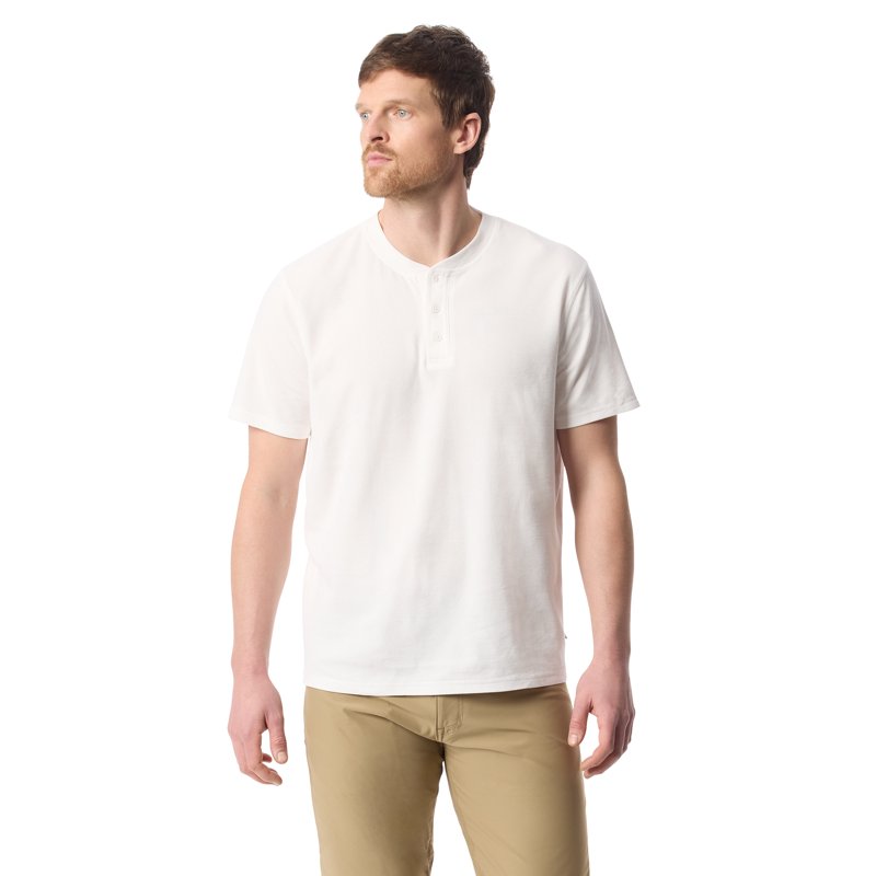 Bass & Co Men's Pique Henley with Short Sleeves Sizes S-3XL