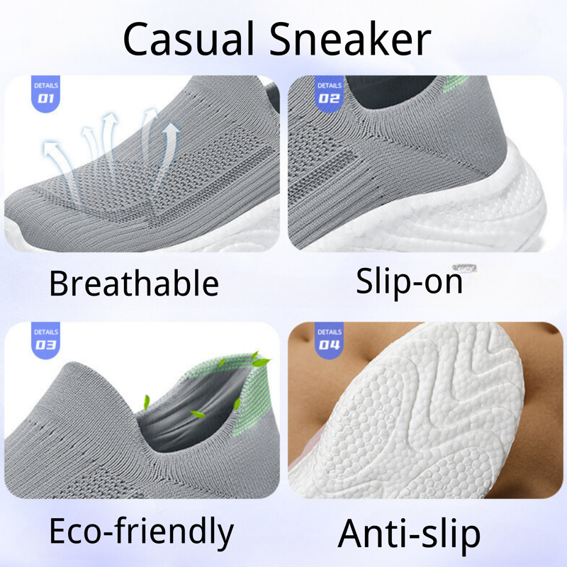 BERANMEY Breathable Mesh Running Shoes Women's Lightweight Slip-On Sneakers Comfortable Casual Tennis Shoes For Walking & Sports Casual Sneakers For Women And Men Couple Shoes
