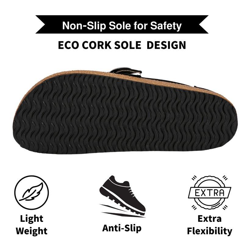 BERANMEY Casual Women's Mules & Clogs Slip-On Memory Foam Cloud Mules For Womens Mens With Non-Slip Sole Indoor/Outdoor Comfort Supportive Cork Sole Mules For Women 2025