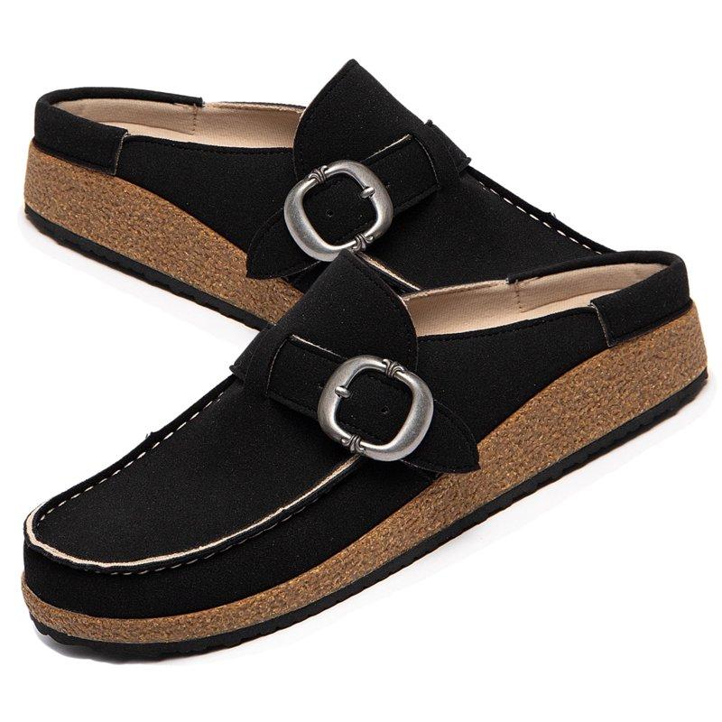 BERANMEY Casual Women's Mules & Clogs Slip-On Memory Foam Cloud Mules for Womens Mens with Non-Slip Sole Indoor/Outdoor Comfort Supportive Cork Sole Mules for Women 2025