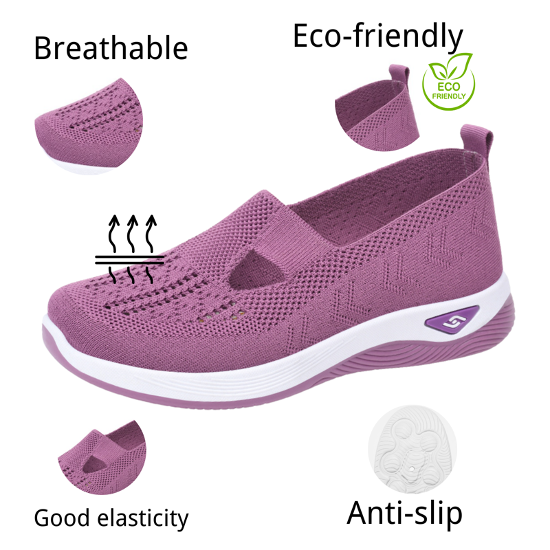 BERANMEY Lightweight Breathable Mesh Running Shoes Knit Comfortable Flexible Slip-On Sneakers For Women Stylish Casual Footwear For Tennis Walking & Running