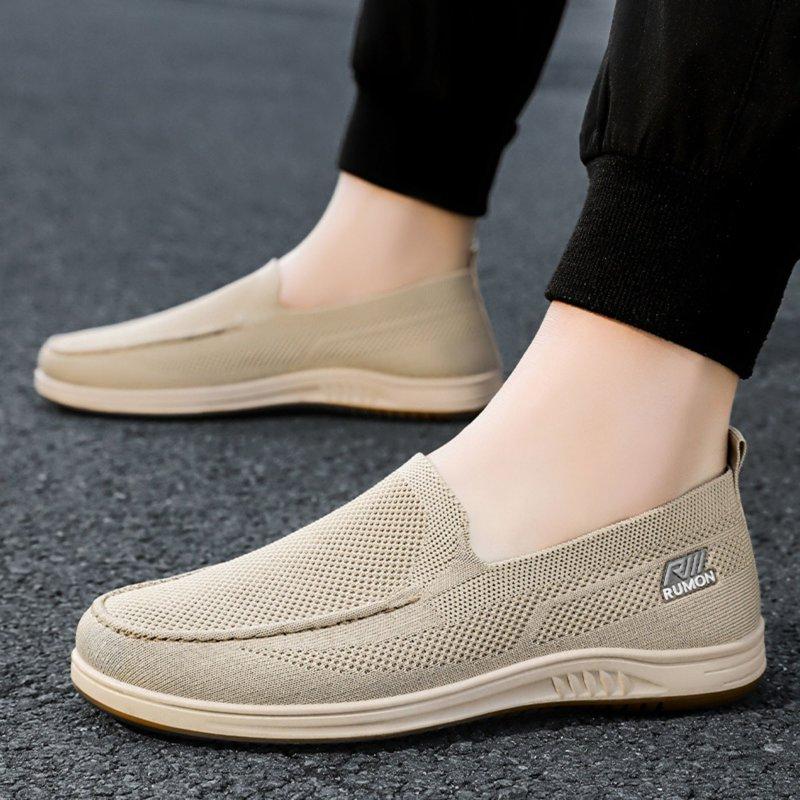 BERANMEY Mens Mesh Casual Sneakers Shoes Lightweight Slip On Walking Shoes Loafers For Men With Arch Support Comfort Wide Width Loafers