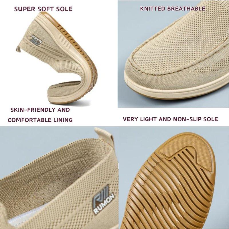 BERANMEY Mens Mesh Casual Sneakers Shoes Lightweight Slip On Walking Shoes Loafers For Men With Arch Support Comfort Wide Width Loafers