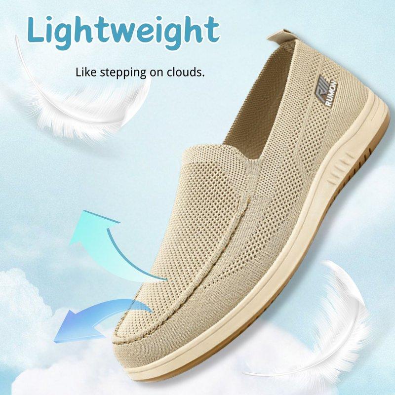 BERANMEY Mens Mesh Casual Sneakers Shoes Lightweight Slip On Walking Shoes Loafers For Men With Arch Support Comfort Wide Width Loafers