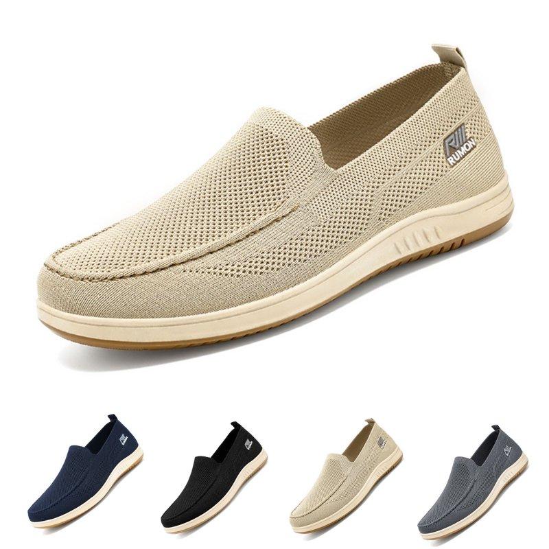 BERANMEY Mens Mesh Casual Sneakers Shoes Lightweight Slip on Walking Shoes Loafers for Men with Arch Support Comfort Wide Width Loafers