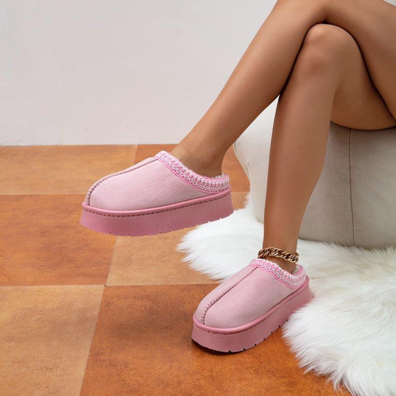 BERANMEY Thick-Soled Fuzzy Slippers For Women & Men - Cozy Platform House Shoes With Anti-Slip Sole Warm Plush Lined Indoor Outdoor Short Ankle Slippers