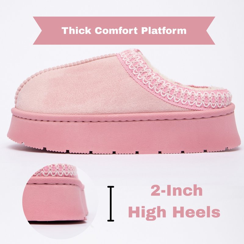BERANMEY Thick-Soled Fuzzy Slippers For Women & Men - Cozy Platform House Shoes With Anti-Slip Sole Warm Plush Lined Indoor Outdoor Short Ankle Slippers