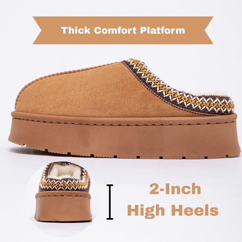 BERANMEY Thick-Soled Fuzzy Slippers For Women & Men - Cozy Platform House Shoes With Anti-Slip Sole Warm Plush Lined Indoor Outdoor Short Ankle Slippers
