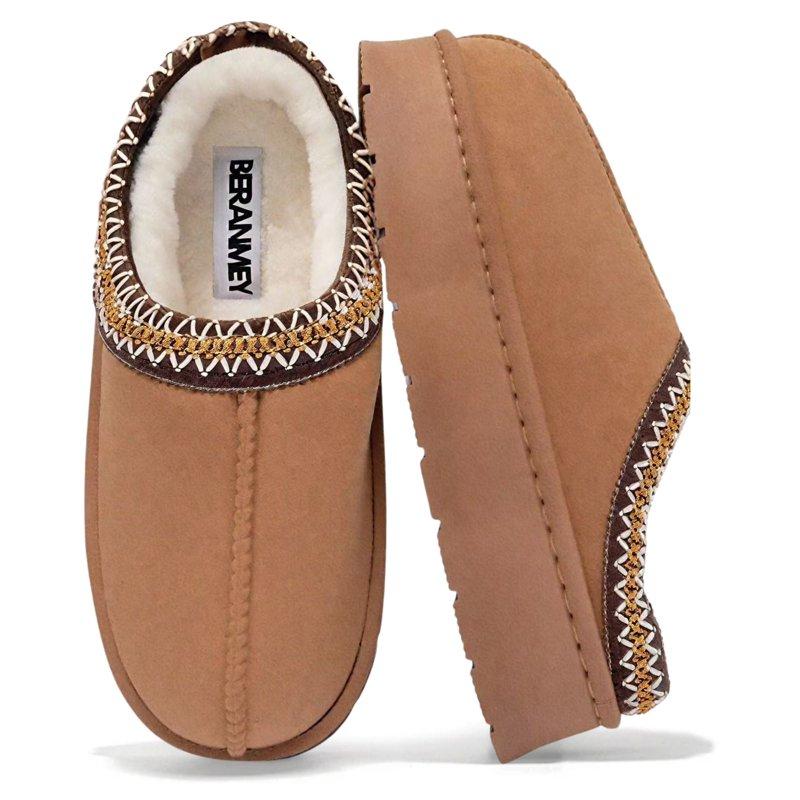 BERANMEY Thick-Soled Fuzzy Slippers for Women & Men - Cozy Platform House Shoes with Anti-Slip Sole Warm Plush Lined Indoor Outdoor Short Ankle Slippers