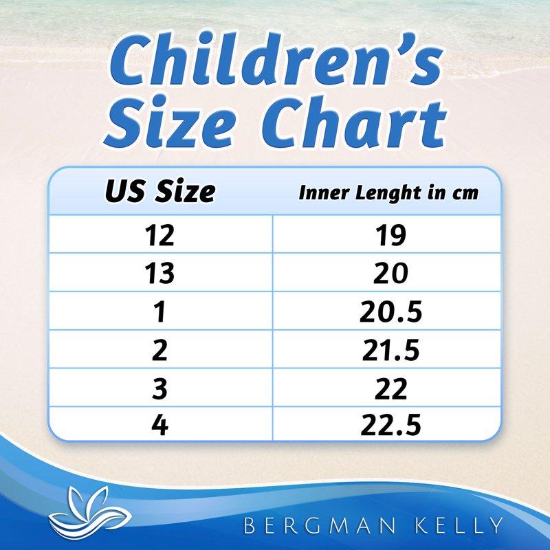 Bergman Kelly Kids Water Shoes (Size 12-5) Boys & Girls Athletic Water Socks For Beach Pool Surf Sand Hiking Camping Boating US Casual Shoes