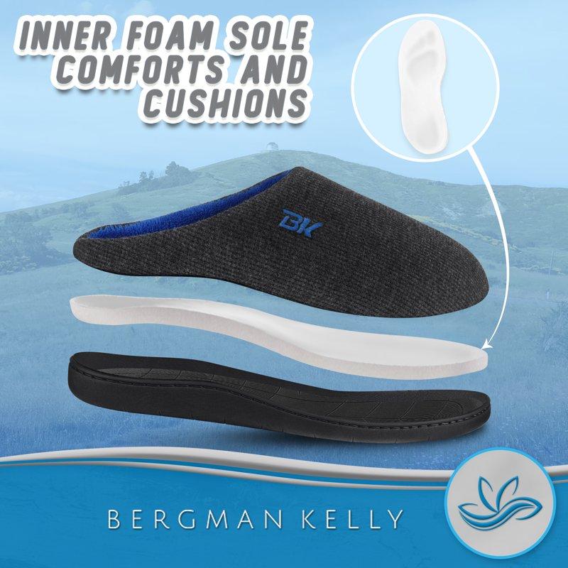 Bergman Kelly Men's Slippers Two-Tone Indoor/Outdoor Clog Style Slippers W/ Memory Foam House Shoes For Men Ranger Collection