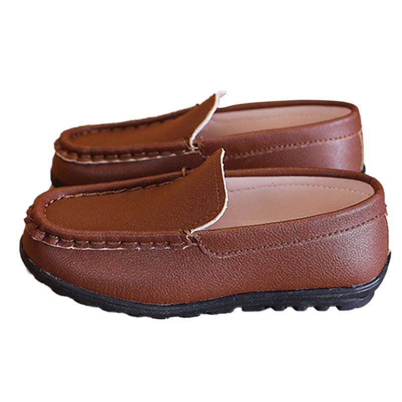 Binhe Boys' Dress Shoes Clearance Soft Non-Slip Slip-On Casual Shoes For Autumn Flat Bottom Solid Color Shoes For Comfort And Perfect For Outdoor Walks Parties Weddings And Daily Wear