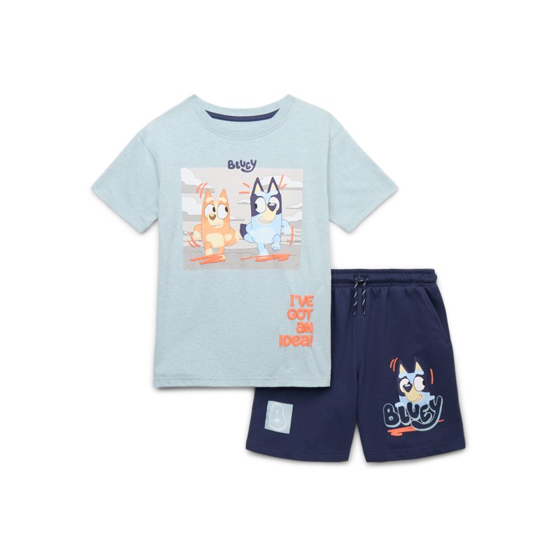 Bluey Boys' Short Sleeve Graphic Tee and Shorts Set 2-Piece Sizes 4-10