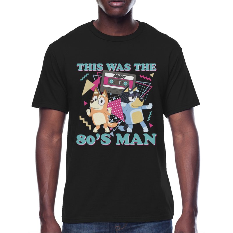 Bluey Mens & Big Men's 80's Man Graphic Tee Shirt Sizes S-3XL