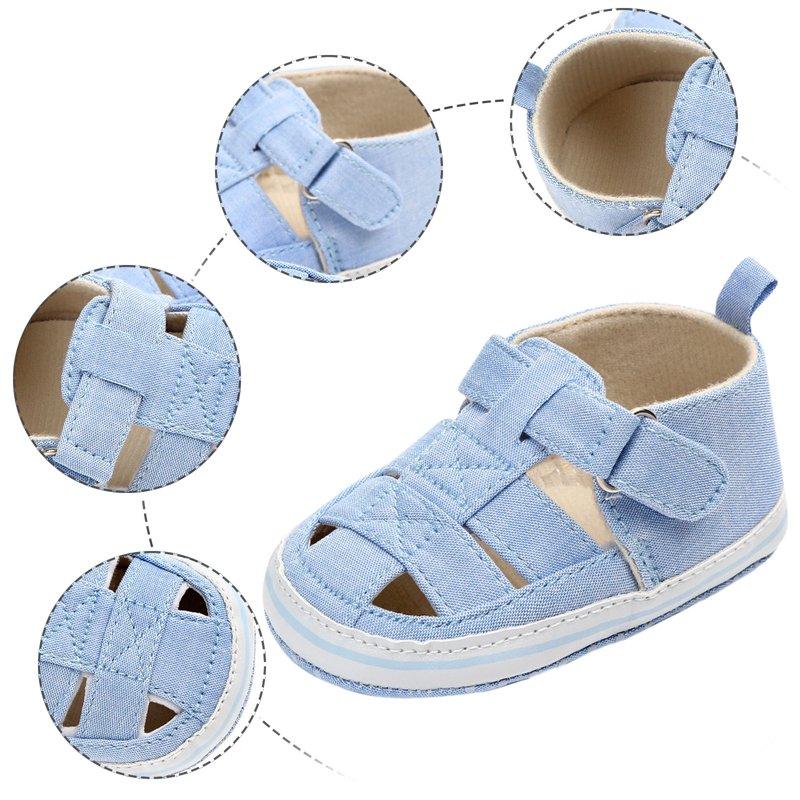 BOBOGOJP Baby Boy Girl Closed Toe Summer Sandals Lightweight Shoes Infant Non-Slip First Walking Sneakers Light Blue For Size 4.5