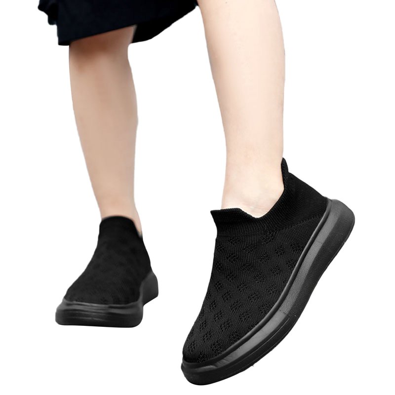 Boys Casual & Dress Shoes Lightweight Breathable Slip On Sports Sneakers Black Size 26