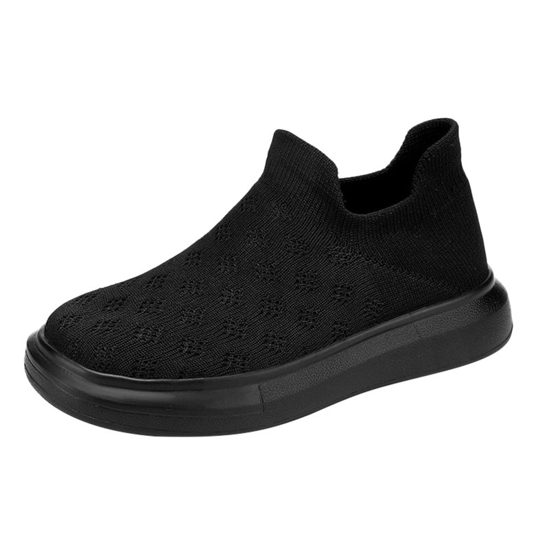 Boys Casual & Dress Shoes Lightweight Breathable Slip On Sports Sneakers Black Size 26