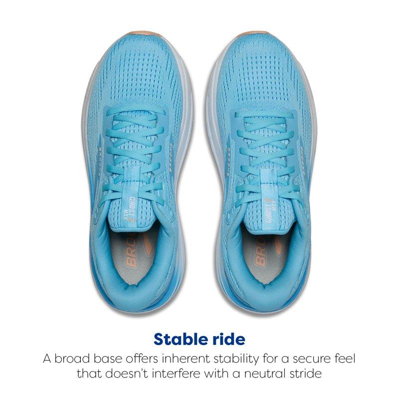Brooks Women’s Ghost Max 2 Neutral Running & Walking Shoe - Baltic Sea/Bonnie Blue/Peach - 7 Medium