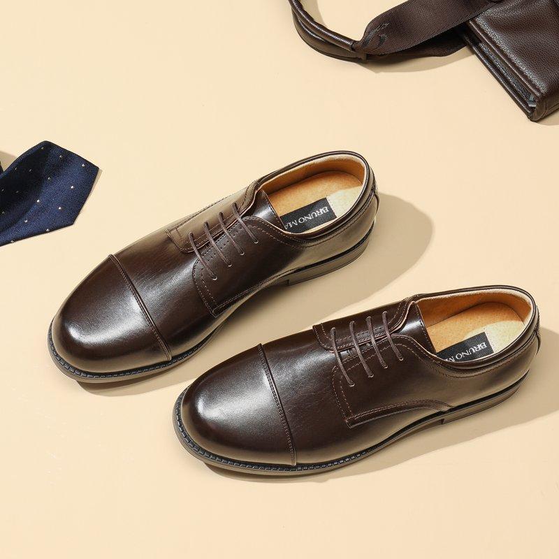 Bruno Marc Men's Oxford Classic Lace Up Formal Dress Shoes Downing-01 Dark/Brown Size 13