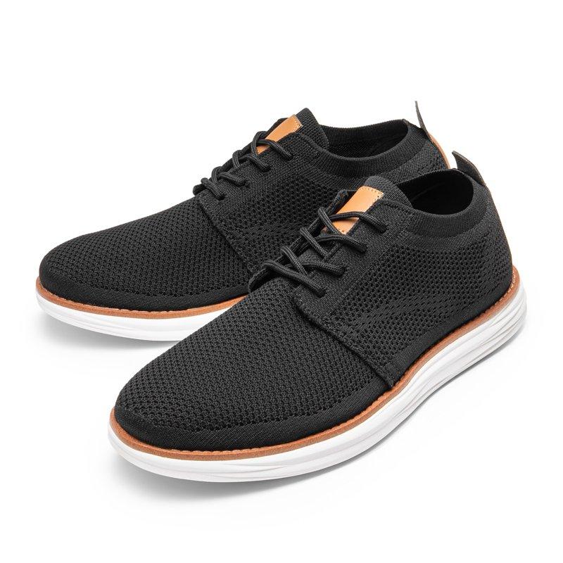 BURUDANI Men's KnitFlex Breeze Mesh Sneakers Oxfords Lace-Up Lightweight Casual Walking Shoes