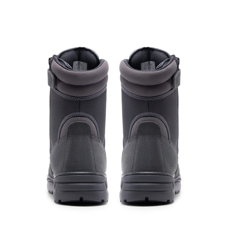 BURUDANI Men's Military Tactical Work Boots Side Zipper Leather Motorcycle Combat Boots