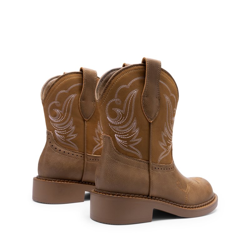 BURUDANI Women's Mid-Calf Cowboy Cowgirl Boots Embroidered Pull-On Western Boots