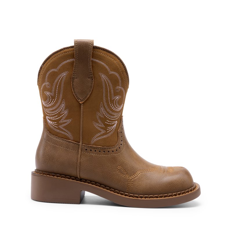 BURUDANI Women's Mid-Calf Cowboy Cowgirl Boots Embroidered Pull-On Western Boots