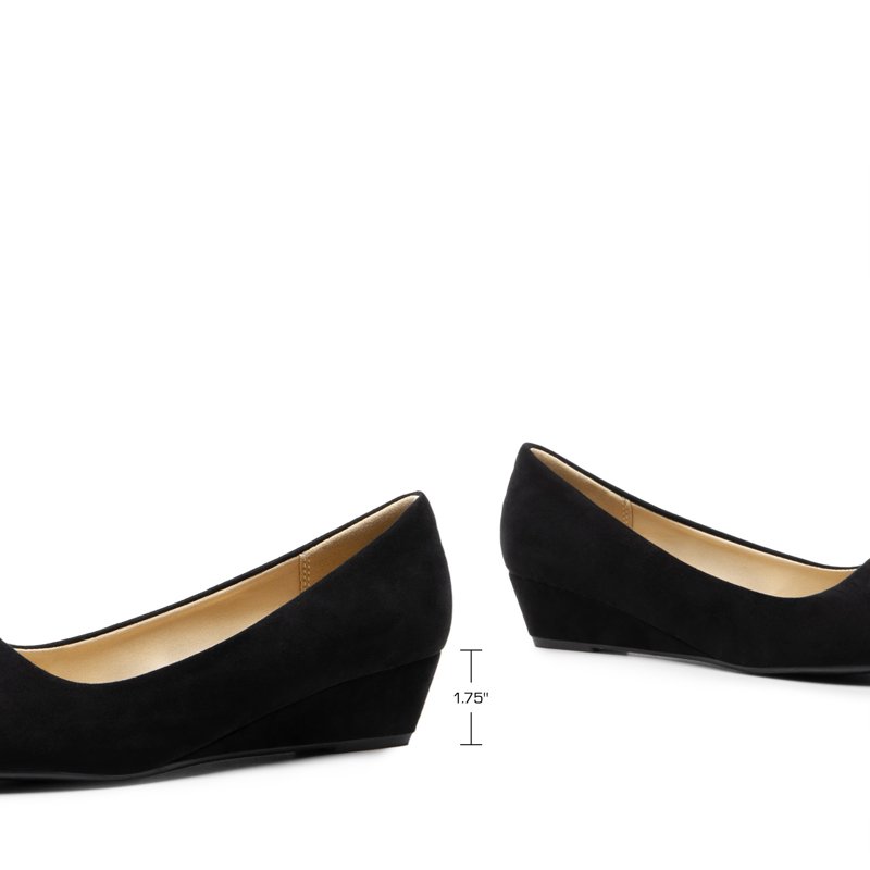 BURUDANI Women's Mid Wedge Heel Wide Pump Shoes Wide Available