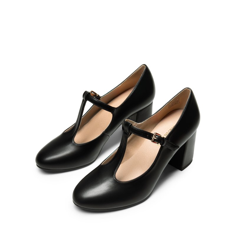 BURUDANI Women's T-strap Mary Jane Pumps Low Chunky Heels Wedding Dress Shoes BLACK/PU Size 8.5 BURUDANI Women's T-strap Mary Jane Pumps Low Chunky Heels Wedding Dress Shoes BLACK/PU Size 8.5