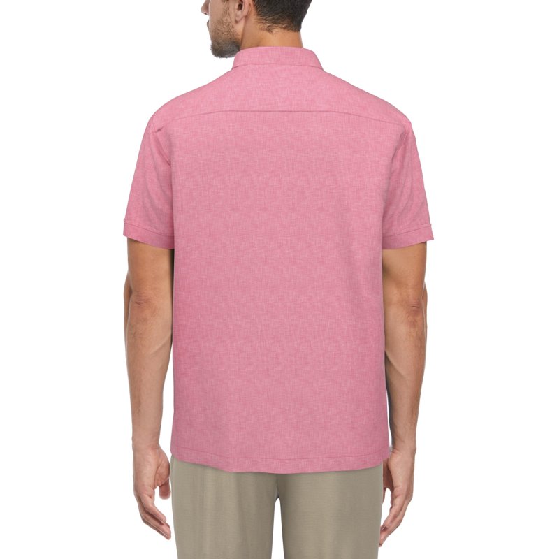 Cafe Luna Men’s Crosshatch Gradient Print Panel Short Sleeve Shirt Up To Size 5XL