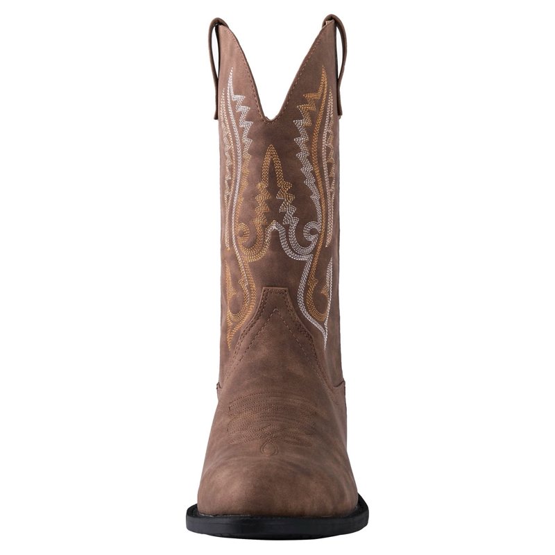Canyon Trails Mens Classic Durable Round Toe Embroidered Western Rodeo Cowboy Boots
