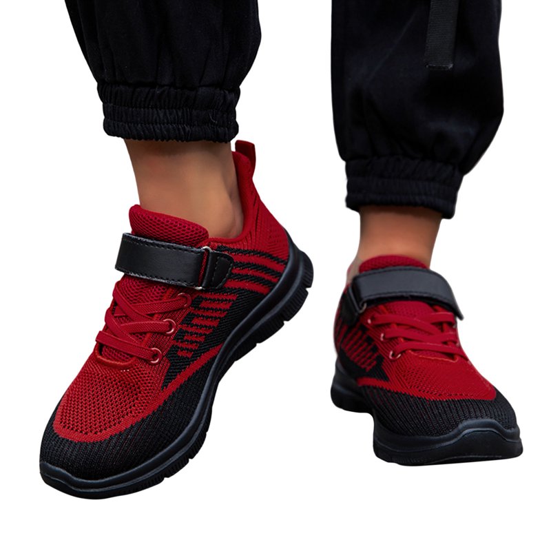 Caqnni Boys' Girls' Sneakers Fashion All Season Children Girls Sports Shoes Flat Athletic Bottom Lightweight Non Toddler Athletic Running Shoes Casual Sport Shoes (Red 34)